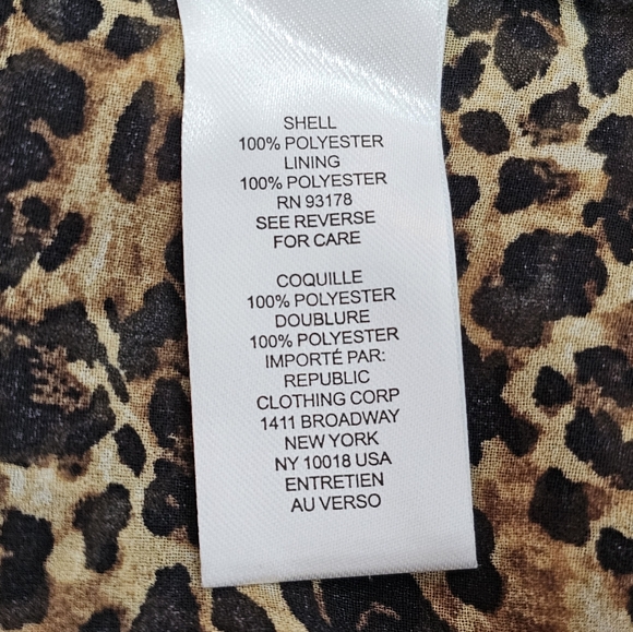 T. Tahari Women Long Sleeve Leopard Print Ruffled Collar Button Down Blouse 3X - Picture 5 of 8